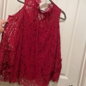 Roaman’s Lace Cold Shoulder Shirt